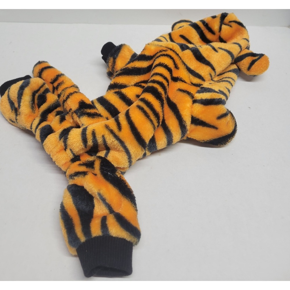 Tiger Pet‎ Costume Hooded Plush Striped Dog Cat Jumpsuit Orange Black XS
